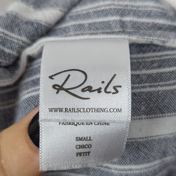 Rails | Gray White Striped Sleeveless Linen Jumpsuit Size Small - Picture 3 of 10